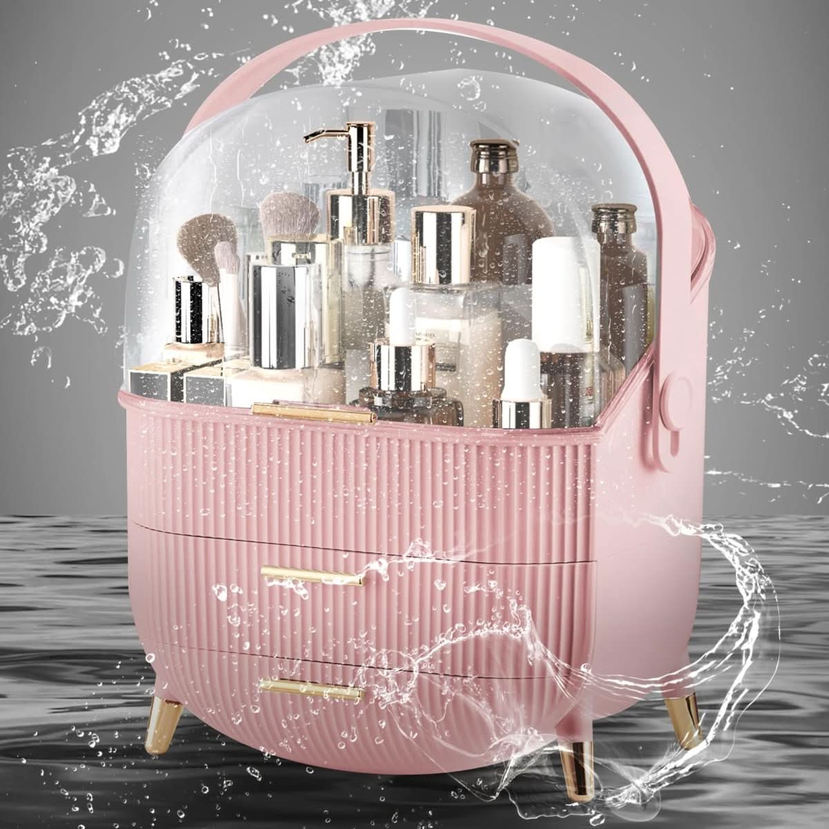 up organiser - Dustproof & waterproof cosmetics box with elegant design