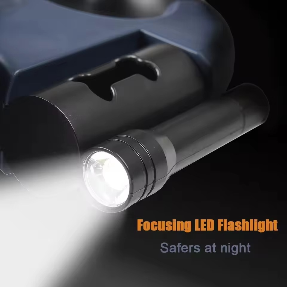 Dual Dog Retractable Leash with Built-In Flashlight and Bag Dispenser