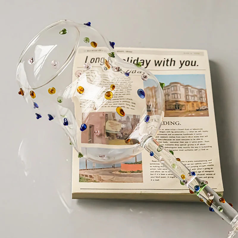 Colorful Dots Wine Glass