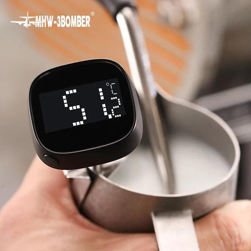 MHW-3BOMBER Digital, instant-read coffee thermometer for latte art pen, milk frothing pitcher, stylish barista kitchen accessories for home