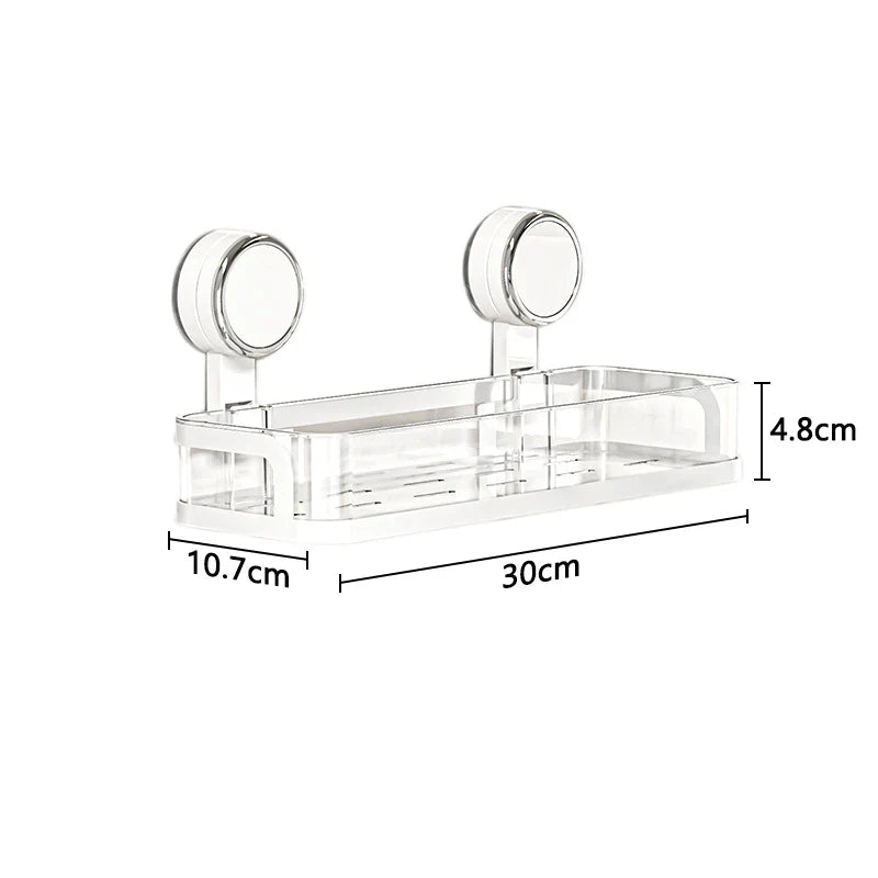 Wall shelf with suction cup | No drilling | Shelf for bathroom & kitchen | Multifunctional