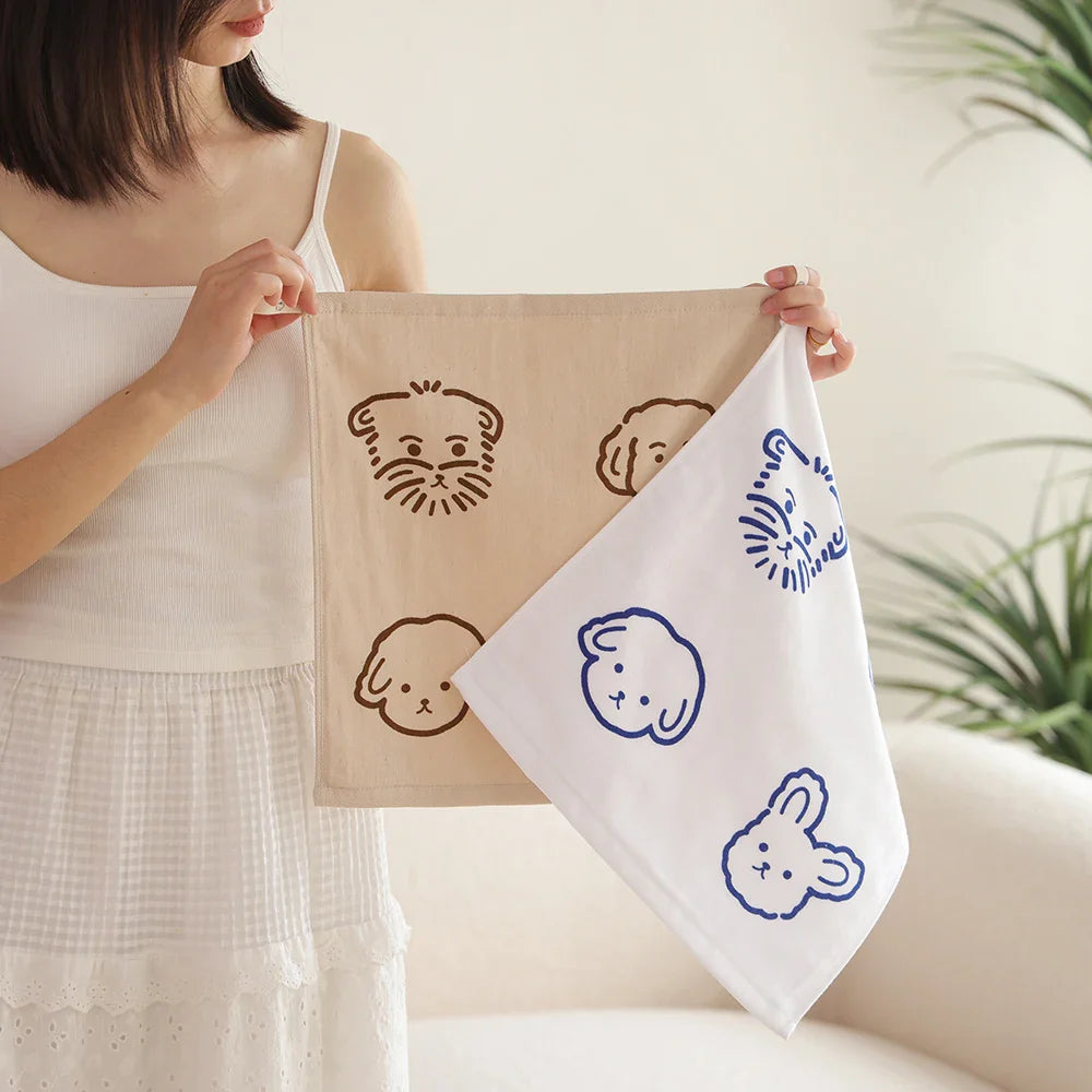 Puppy Illustration Cotton Towel – Cute & Soft Face Towel