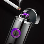 Voltrino Cylinder USB lighter | Double arc technology | Rechargeable & windproof | Noble metal casing for men
