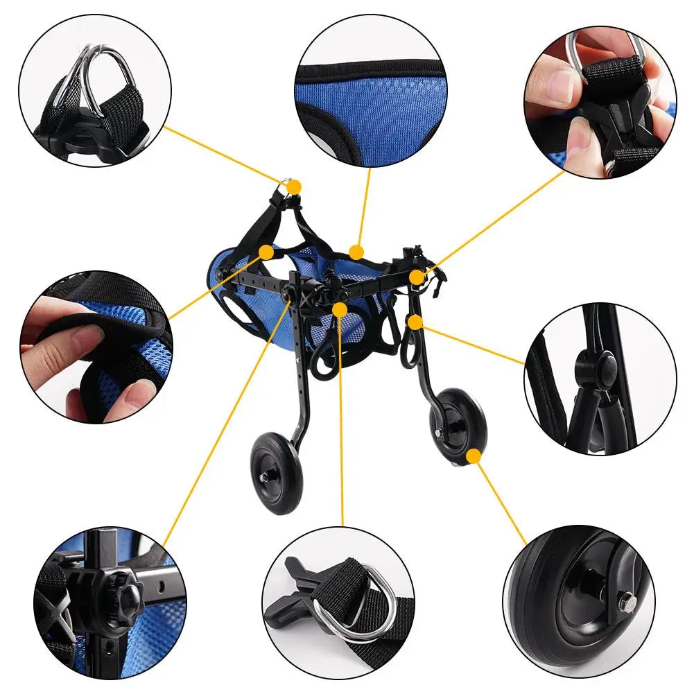 Vetalino Dog Wheelchair for Small Dogs | Adjustable Rehab Cart | Lightweight & Stable | Mobility Aid for Walking Problems