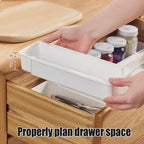 FlexiSort Cutlery Tray | Expandable Cutlery Organizer | Flexible & Space-Saving | White