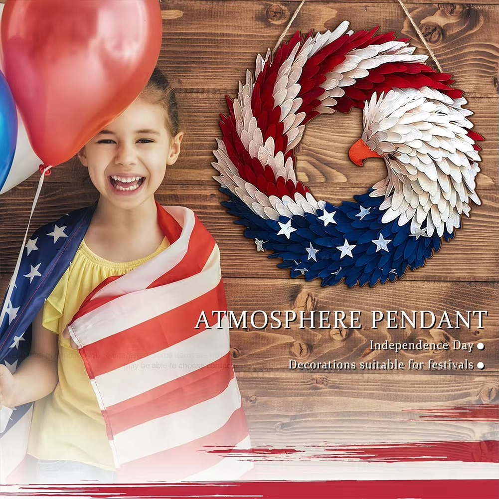 Patriotic Eagle American Flag Wreath for Independence Day