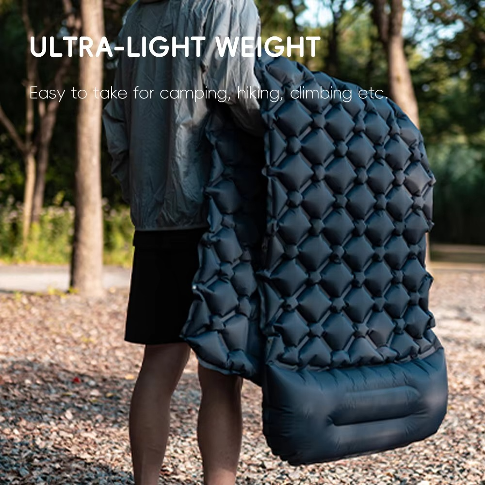 Inflatable Camping Sleeping Pad with Built-in Pillow Self-Inflating Air Cushion for Hiking and Outdoor Travel