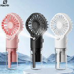 Brisella Air Mini Hand Fan with Air Humidifier | 4-Stage Spray Function | USB Rechargeable | Portable & Quiet