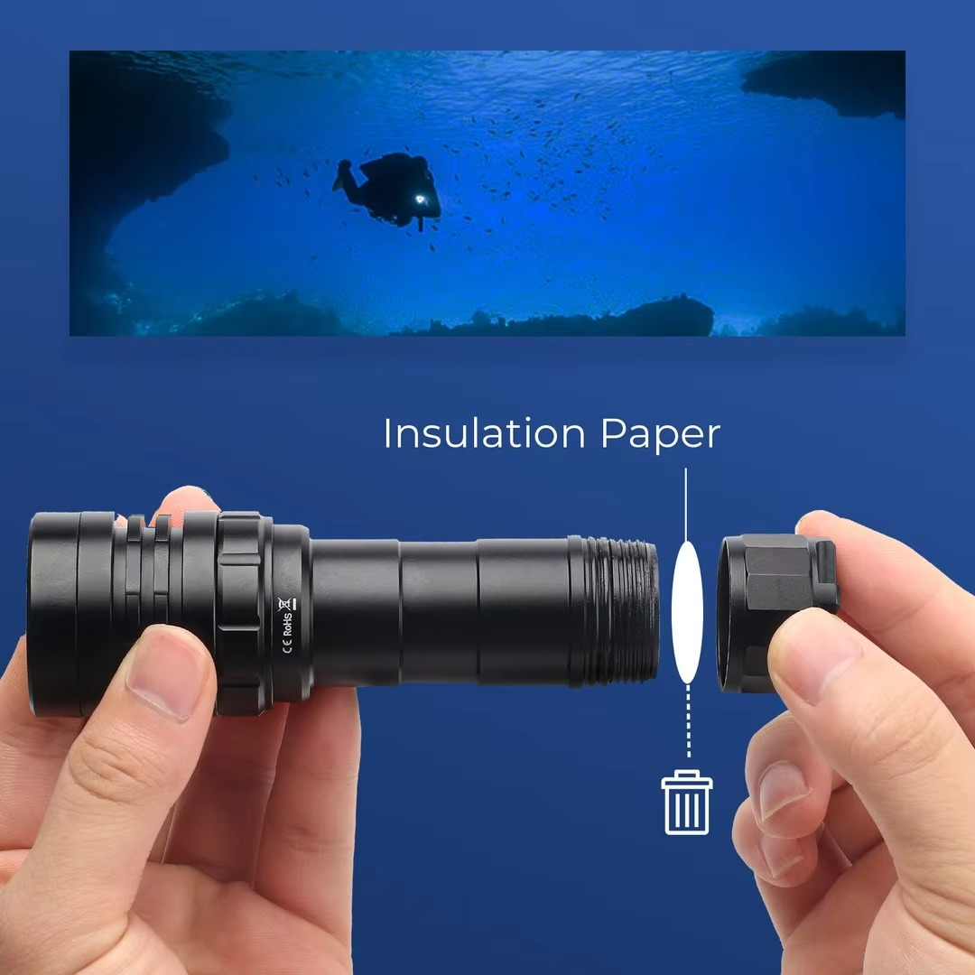 High Lumen Scuba Diving Flashlight 3000lm Waterproof Magnetic Ring Torch