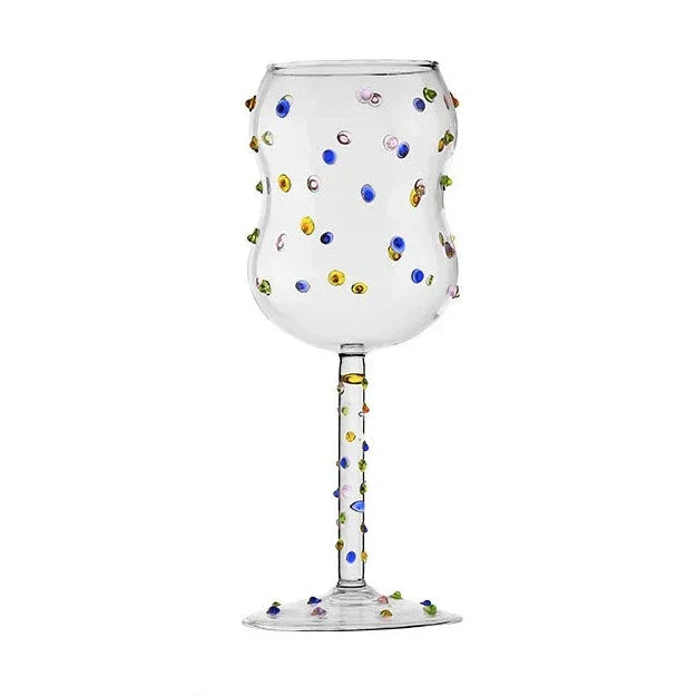 Colorful Dots Wine Glass