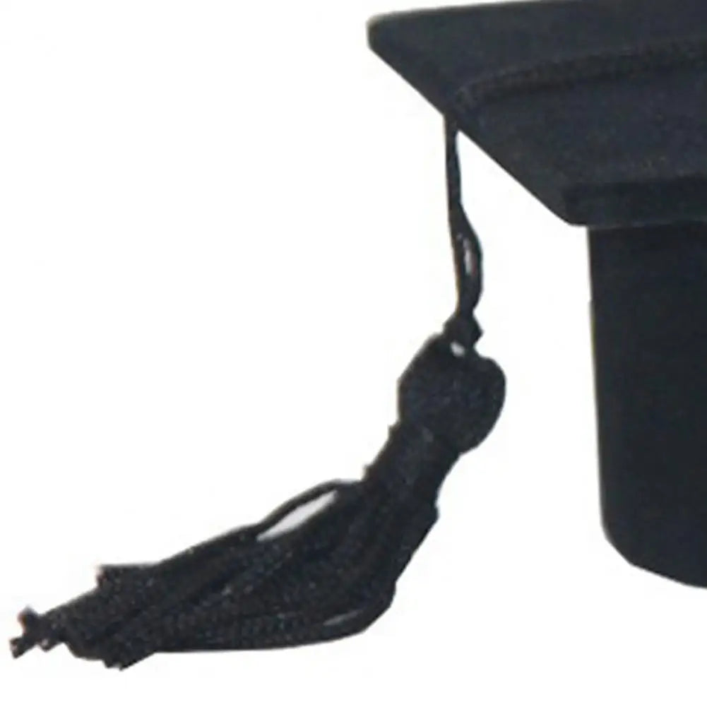 Graduation Cap Shaped Flannel Jewelry Ring Storage Box