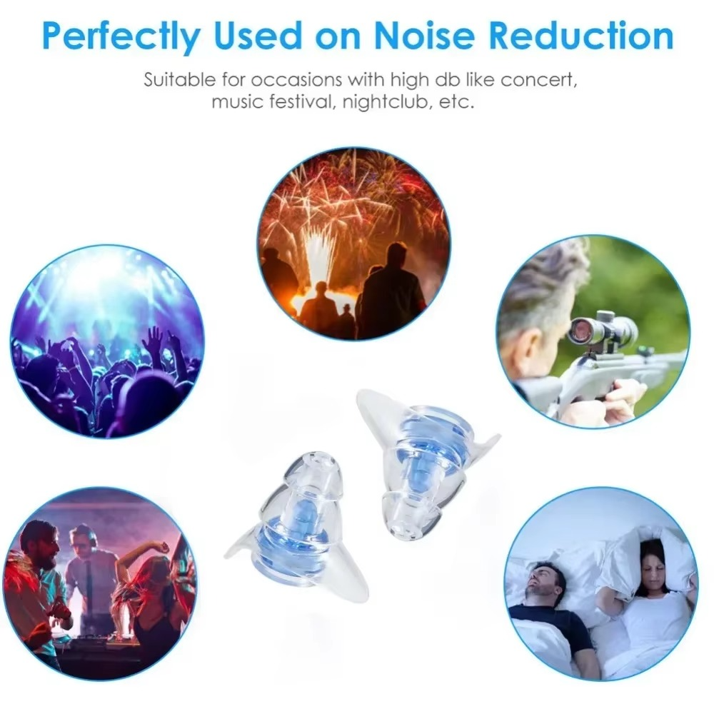 Silicone Noise Cancelling Earplugs for Sleeping Studying and Concert Protection