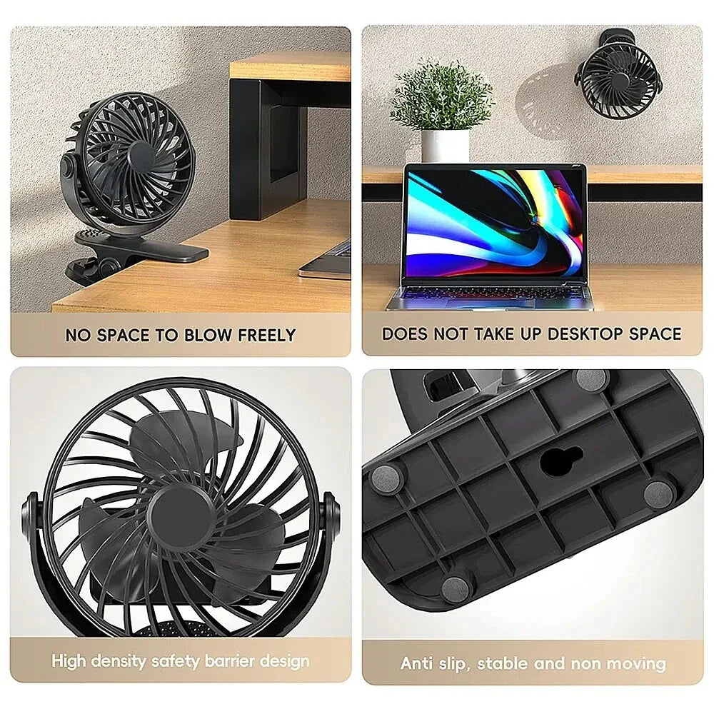 FlexiBreeze USB Fan | Rotatable, portable with 3 speeds and night light