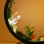 Elegant night light - Round frame - Green crystals - Chic decoration