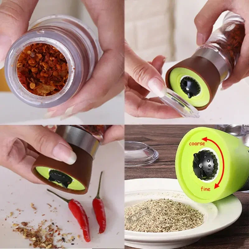 Classic manual grinder with a transparent housing that highlights the flavor