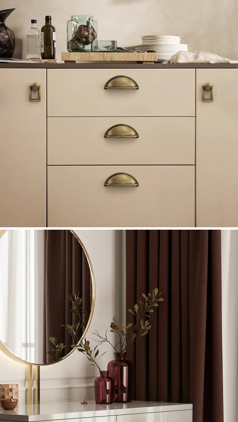 Bronvella ArcRetro Furniture Handle in Antique Copper