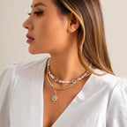 EthnoCharm Necklace Set – Sunflower & Evil Eye Accessories