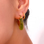 18k Classy V Hoop Earrings