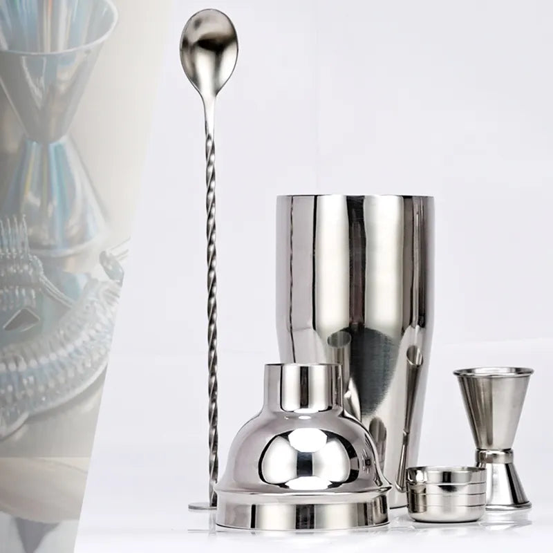 550 ml/750 ml Stainless Steel Cocktail Shaker Mixer Drink Bartender Set Bar Set Tools With Wine Rack Stand Tool for Birthday Gift