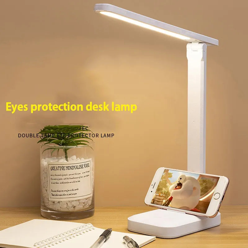 LED Desk Lamp | Rechargeable 6000mAh | Stepless dimmable | Foldable Desk Lamp with Touch