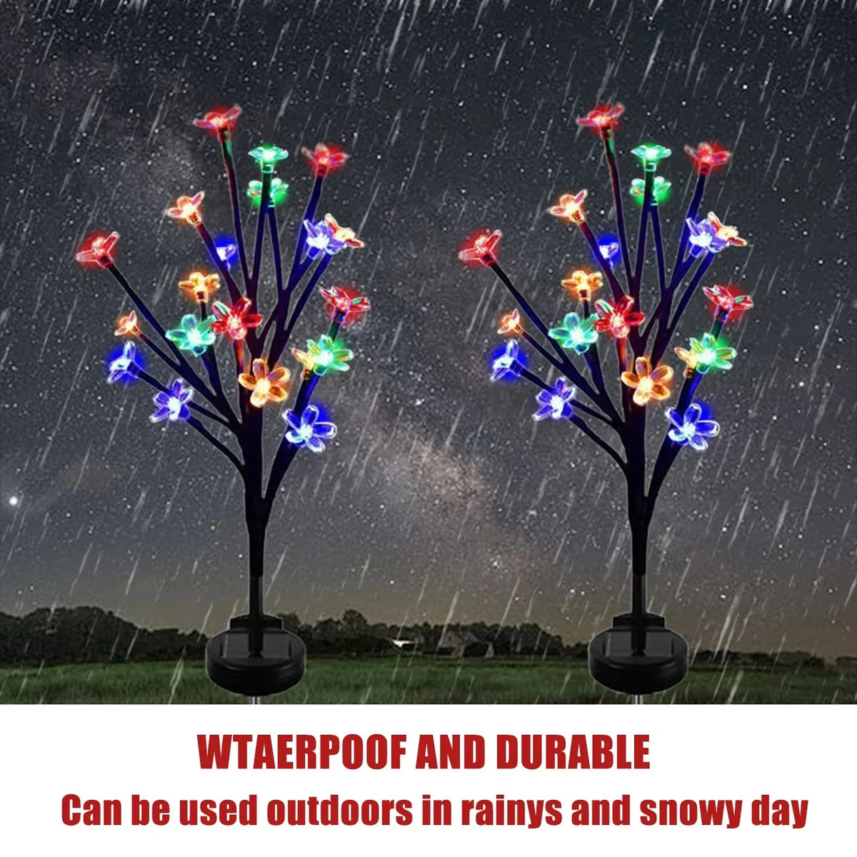 Sakura Tree Solar Flower Pathway Outdoor Lights