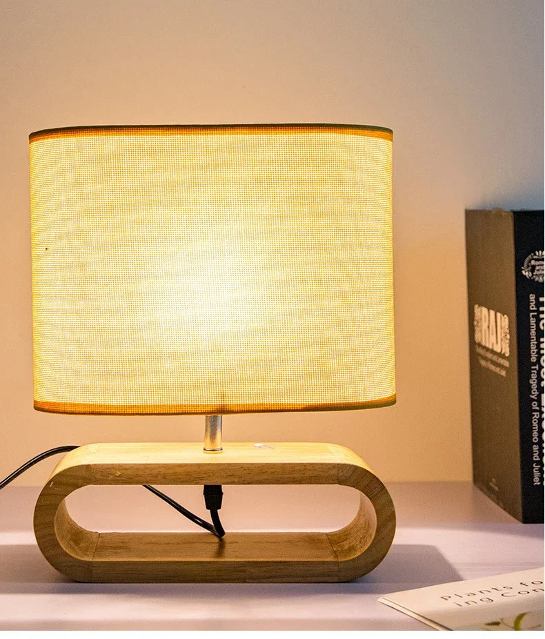 Modern desk lamp with a luxurious wooden finish