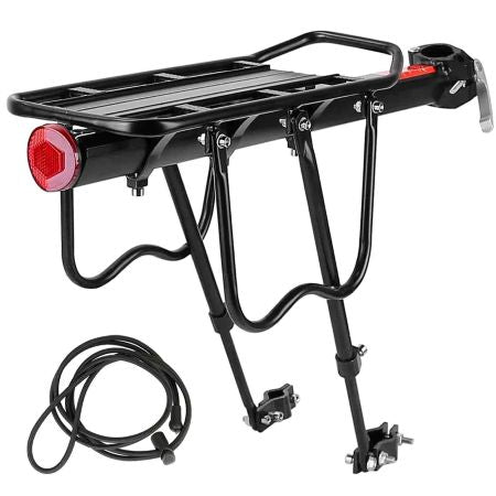 Quick-Release Aluminum Bike Rear Rack with Reflective Plate