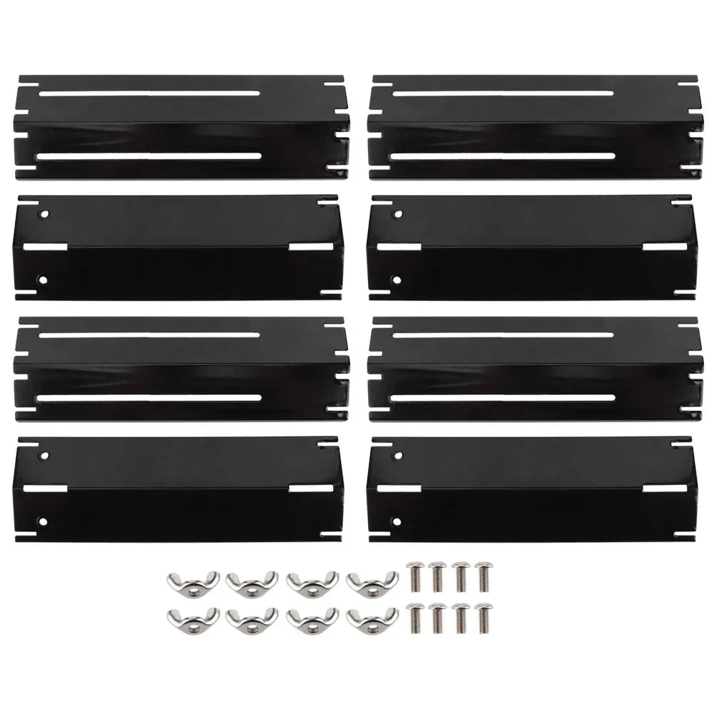 Grill shield Adjustable heat shield for gas grills | Replacement thermal plates made of enamel | 2/4 pair set | Universal adjustable 30–56 cm
