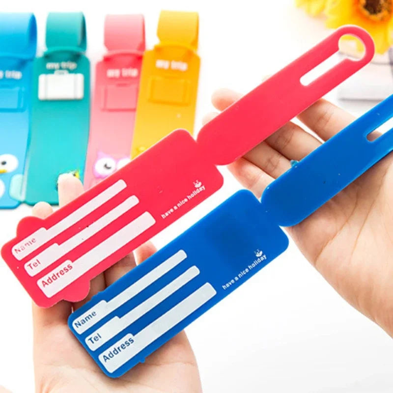 Taggidoo Silicone Luggage Tag with Animal Design | Address Label for Travel & Luggage | Boarding Tag for Suitcases & Bags