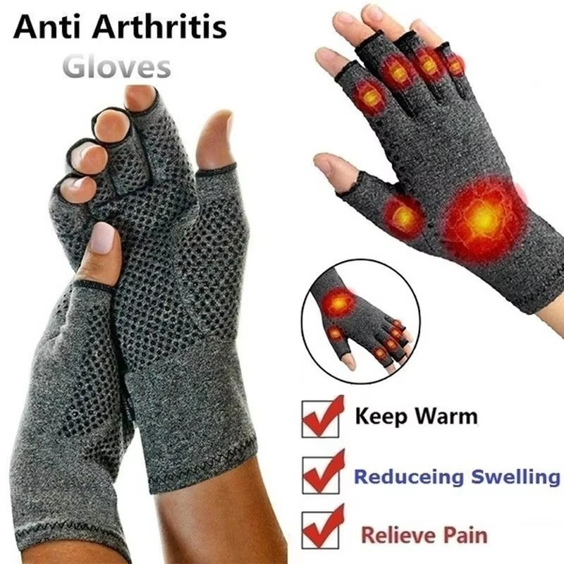 Compression Arthritis Gloves Fingerless Wrist Support for Hand Pain Relief and Fitness