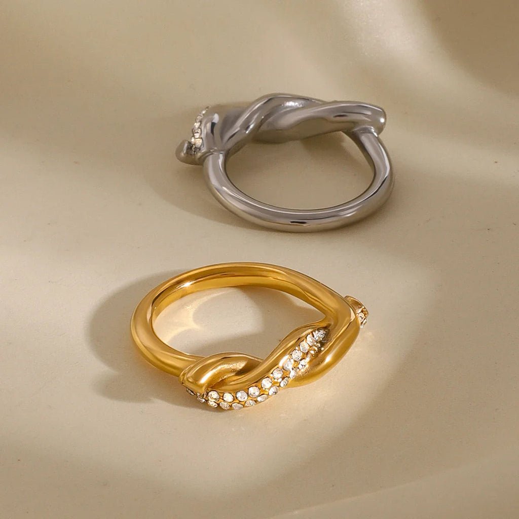Intertwined Diamond Accent Ring