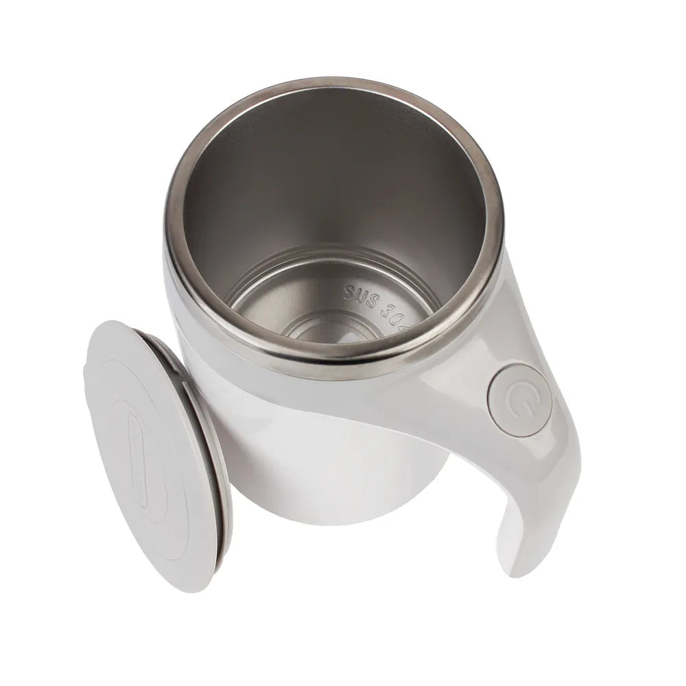 Rechargeable self-stirring mug