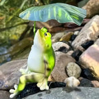 Frog on Lotus Leaf Figure for Aquarium Garden Decoration and Balcony Decoration