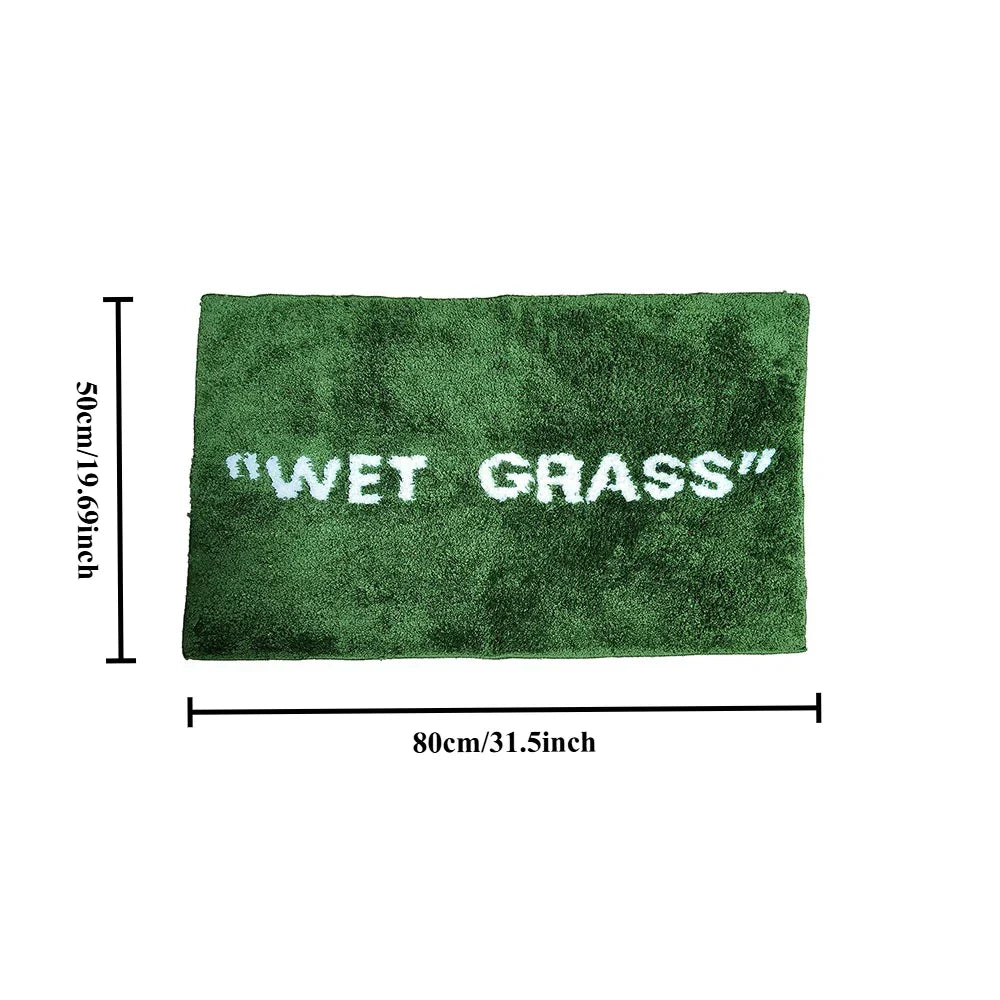 FreshLawn Comfort Mat – Trendy "Wet Grass" doormat in green with soft plush