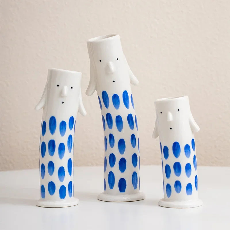 Lovely Cartoon Figures Ceramic Vase