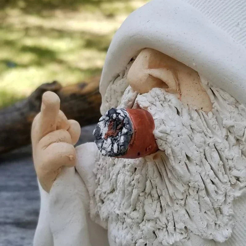 Angry Middle Finger Garden Gnome Decor