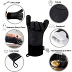 Griptermo Silicone Grill Gloves | Heat Resistant up to 260 °C | Non-Slip & Waterproof | With Cotton Lining