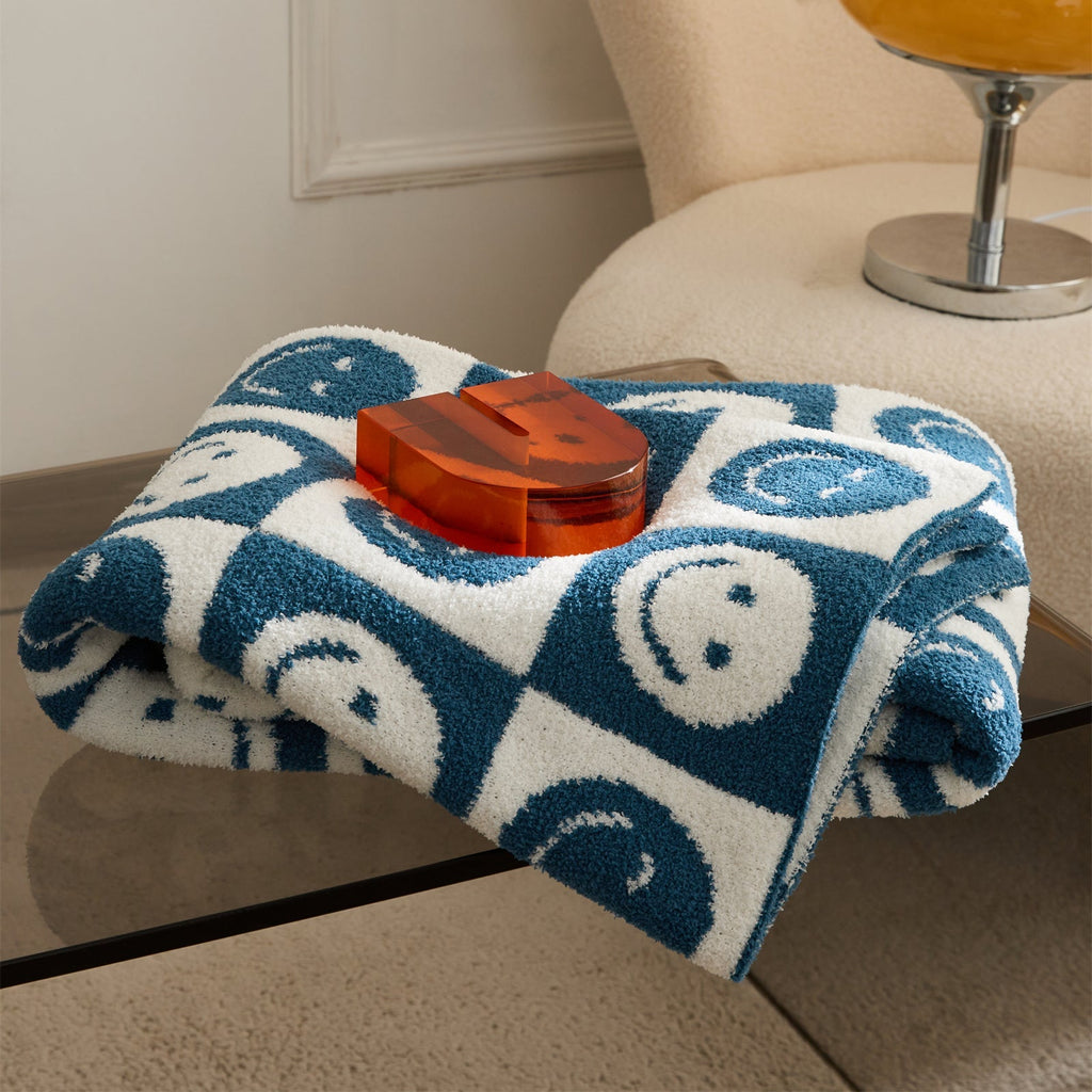 Smiley Checkered Blanket