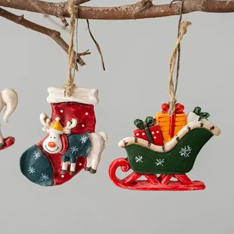 Classic Christmas decoration – Hanging Christmas stockings with moose design