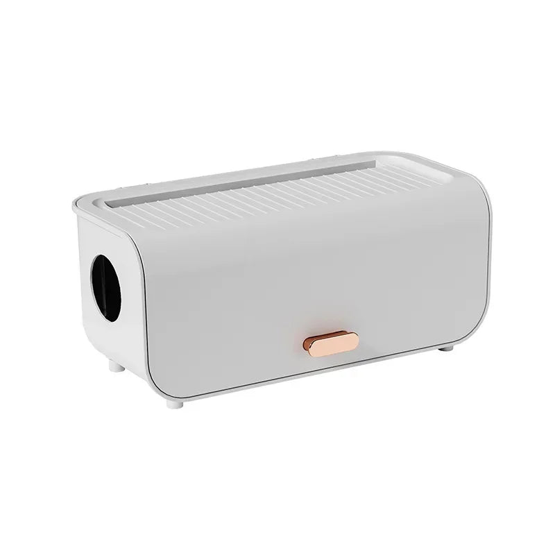OrgaVolt Cable Box with Lid | Dustproof & Water Resistant | Storage Box for Power Strips & Charging Cables | For Living Room & Office