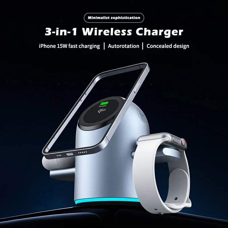 3 in 1 Magnetic Wireless Fast Charging Station