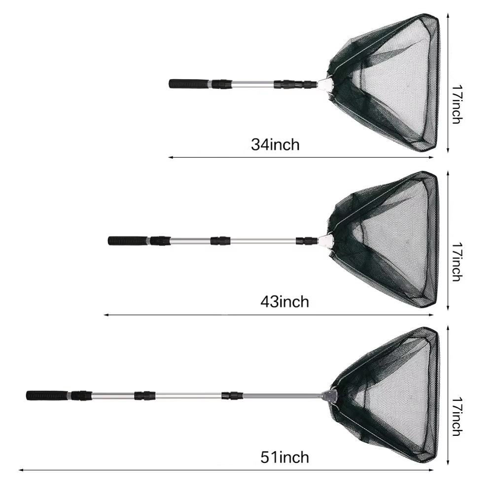 Aluminum Alloy Telescopic Folding Fishing Net with Retractable Handle 51 Inch