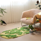 Long Tufting Moss Bedroom Rug