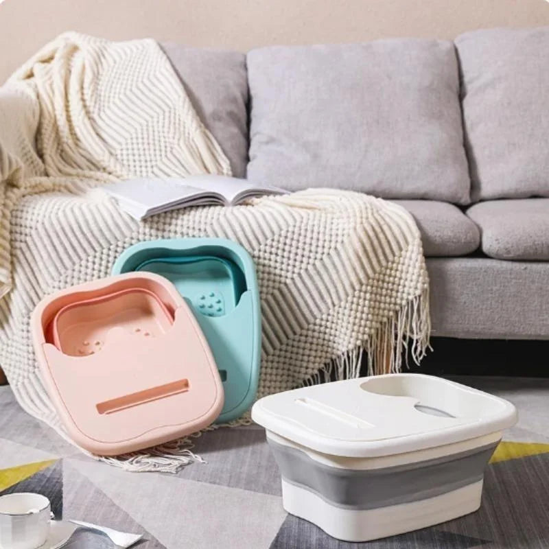 Solevia Foldable Foot Bath with Massage Function | Space-saving & sturdy | For foot care, pedicure & relaxation at home