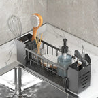 Ordinaqua Sink Organizer Shelf | Self-draining | Holder for Sponge, Soap & Cloth | Expandable & Hygienic | ABS Plastic