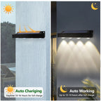 Solavera LumiFence Solar Lights | 4-piece Set LED Outdoor Lights | IP54 Weatherproof | Aluminum | For Garden, Fence & Patio
