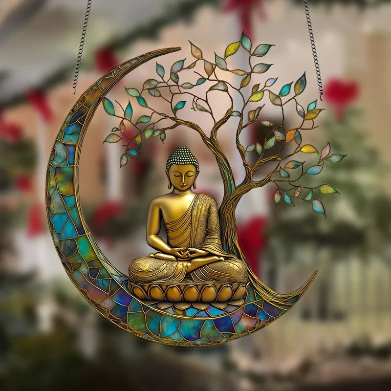 Acrylic Sun Catcher ZenLight | 2D Buddha Decor | Window & Home Accessory | Spiritual Room Design
