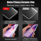 Matt ceramic privacy screen protectors for Samsung