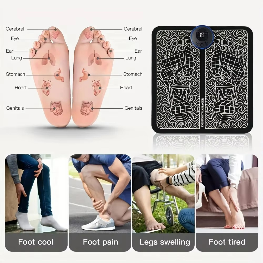 Electric Foot Massager Pad for Muscle Relaxation and Recovery