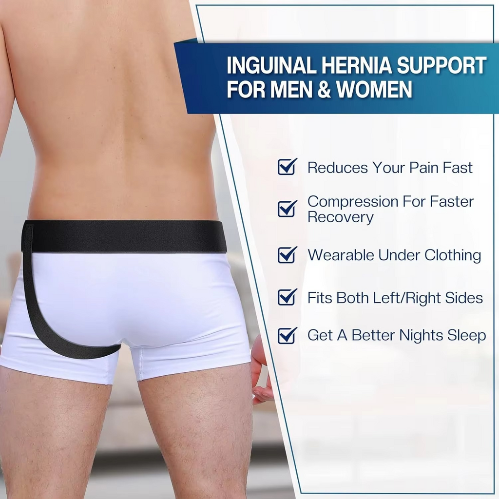 Hernia Support Belt for Men and Women with Removable Compression Pads